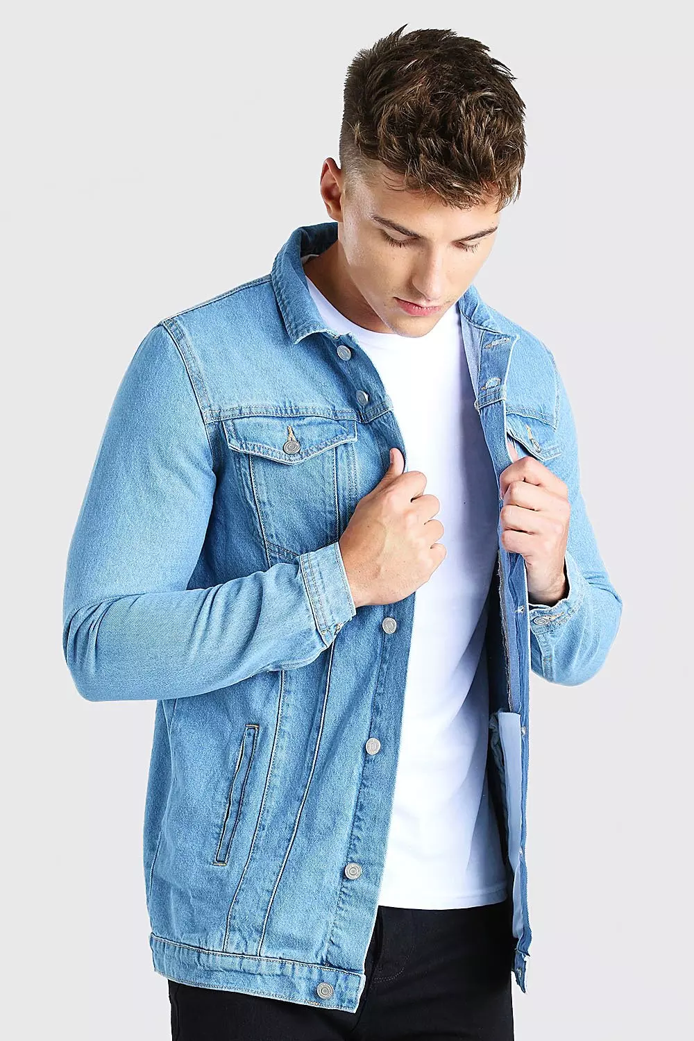 Boohoo longline 2025 denim jacket